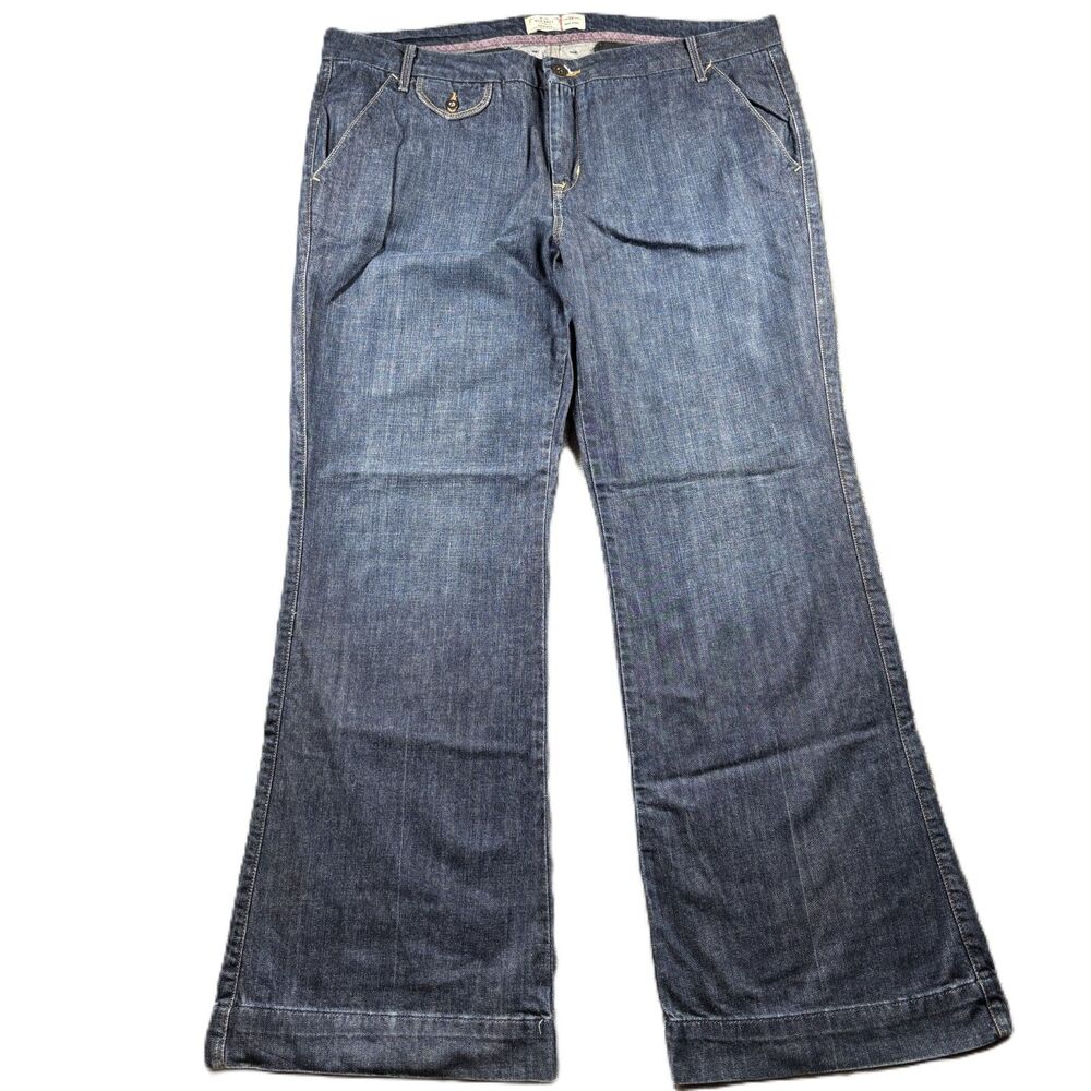 Old Navy Vintage Y2K Women Trouser Jeans Wide Leg Flare Mid Rise Size 18 P110